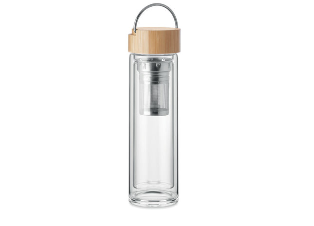 Doppelwandige Glasflasche 400ml