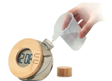 Wasserbetriebene LCD-Uhr aus Bambus