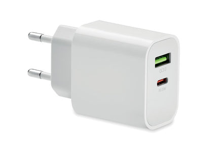 18 W 2-Port-USB-Ladegerät mit EU-Stecker