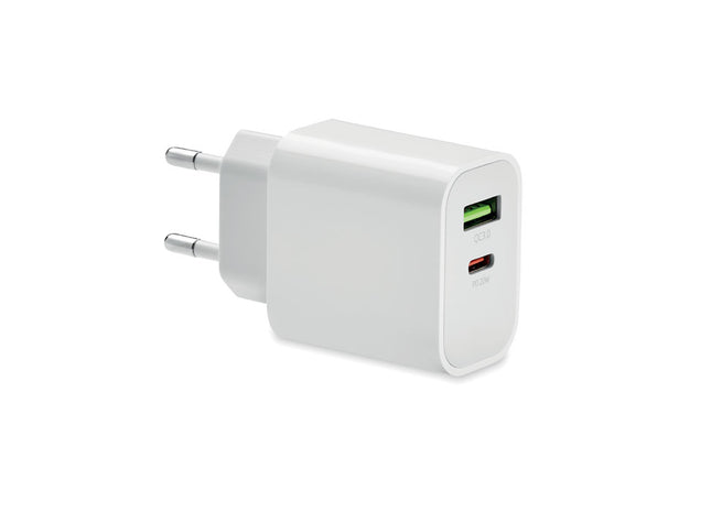 18 W 2-Port-USB-Ladegerät mit EU-Stecker