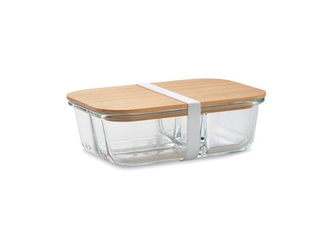 Lunchbox aus Glas mit Bambusdeckel