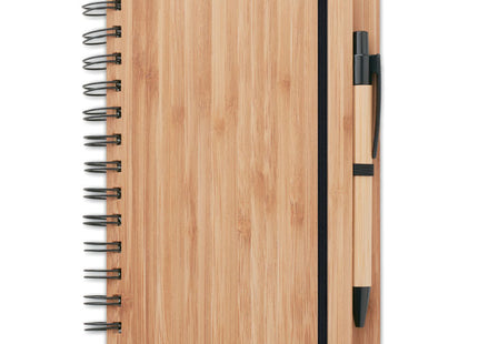 Bambus-Notizbuch mit liniertem Stift