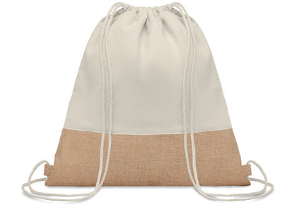 Kordelzugbeutel mit Jutedetails