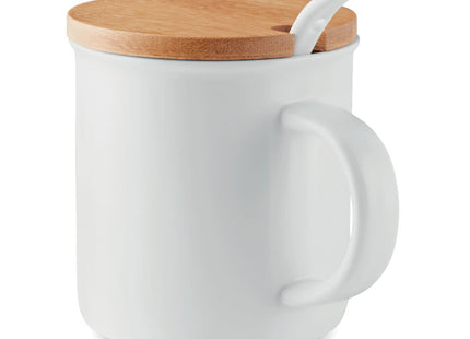 Porzellanbecher mit Löffel