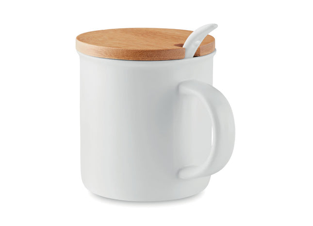 Porzellanbecher mit Löffel
