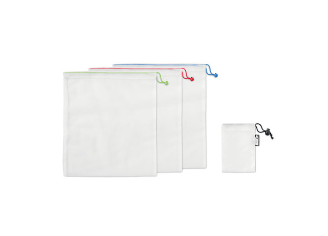 Set mit 3 RPET-Netzbeuteln für Lebensmittel