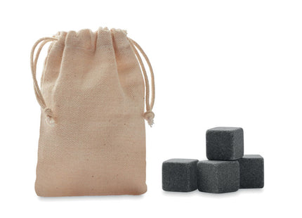 4 Steineiswürfel im Beutel