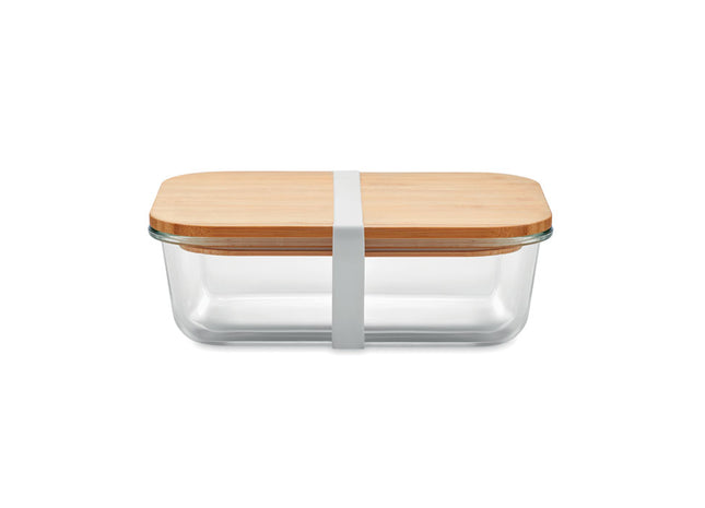 Lunchbox aus Glas mit Bambusdeckel