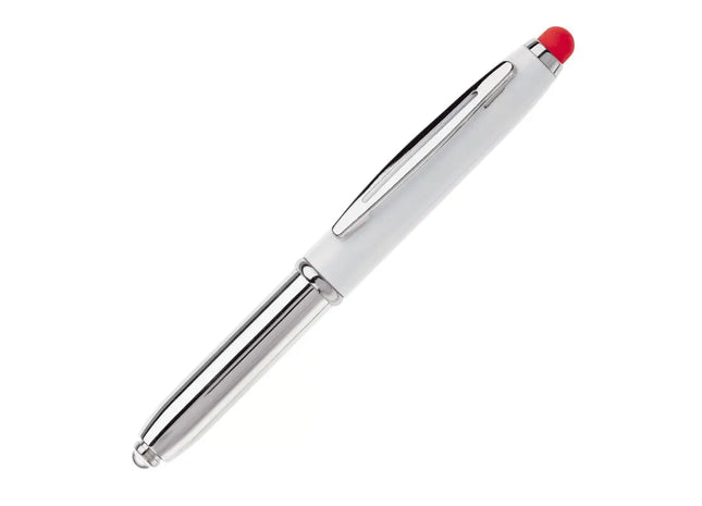 Eleganter Stylus Kugelschreiber Shine - weiß/rot - Premium Touchscreen-Stift und Schreibgerät TK Gruppe® Grosshandel 