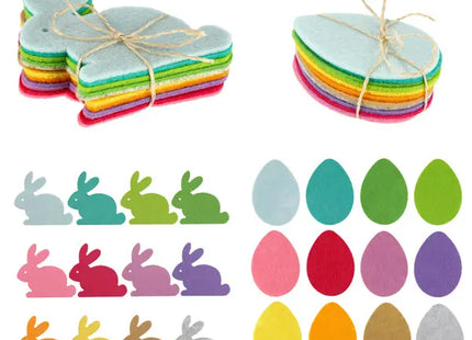 Niedliche Filz-Osterdeko - 2/s 12er Set - Festliche Frühlingsdekoration TK Gruppe® Grosshandel 