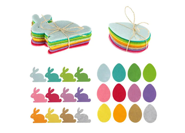 Niedliche Filz-Osterdeko - 2/s 12er Set - Festliche Frühlingsdekoration TK Gruppe® Grosshandel 