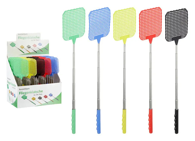 Teleskop-Fliegenklatsche Colour, 60 cm Auszug, Schlag 5/s - Effektive Insektenabwehr TK Gruppe® Grosshandel 