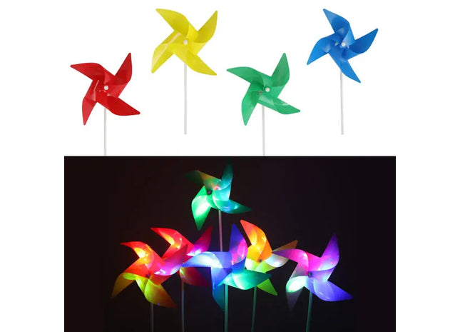 LED-Windmühlen-Set - 4/s - Leuchtende, farbenfrohe Windmühlen für Spaß und Dekoration TK Gruppe® Grosshandel 