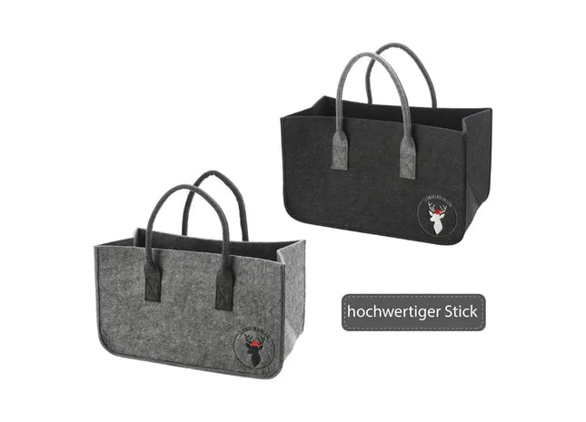 Premium Filztasche für Kaminholz - Schwarzwaldliebe 2/s - Robust, Stilvoll & Praktisch TK Gruppe® Grosshandel 