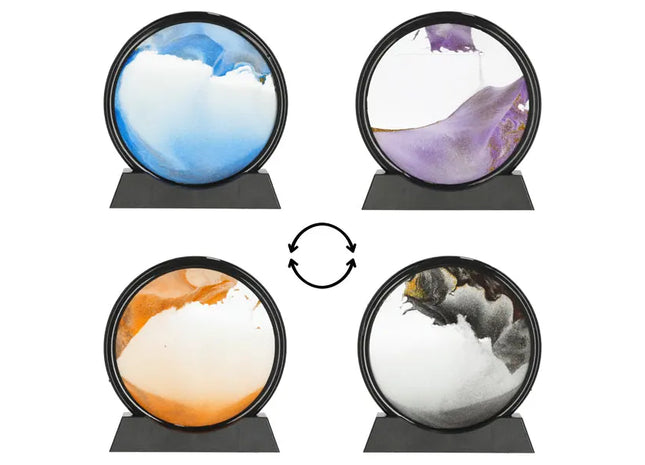 Dekoratives Sandgemälde, 18 cm Durchmesser, Drehfunktion, 4 Bilder/s TK Gruppe® Grosshandel 