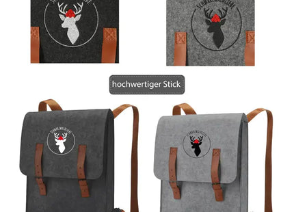 Stilvoller Filz-Rucksack - Schwarzwaldliebe 2/s - ca. 27,5x36cm - Robuster & Modischer Begleiter TK Gruppe® Grosshandel 