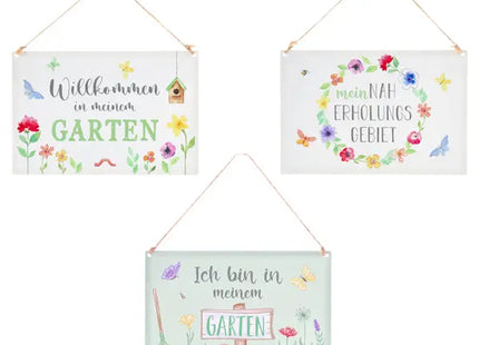 Blechschild Garten, 3/s, 21x14cm – Dekorative Metallschilder | Stilvolle Gartenschilder TK Gruppe® Grosshandel 