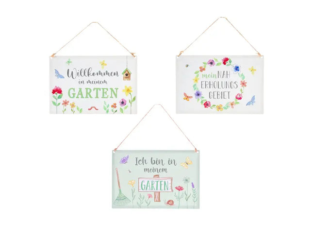 Blechschild Garten, 3/s, 21x14cm – Dekorative Metallschilder | Stilvolle Gartenschilder TK Gruppe® Grosshandel 