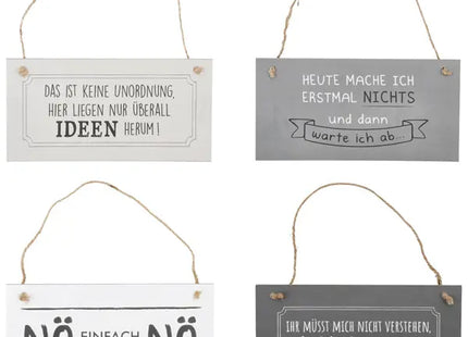 Schild Spruch, Sort.2, 4/s, 28x14cm – Stilvolle Deko-Schilder | Moderne Schilder mit kreativen Sprüchen TK Gruppe® Grosshandel 
