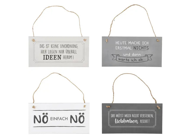 Schild Spruch, Sort.2, 4/s, 28x14cm – Stilvolle Deko-Schilder | Moderne Schilder mit kreativen Sprüchen TK Gruppe® Grosshandel 