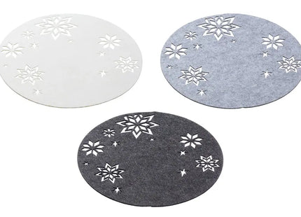 Tischset Filz Weihnachtssterne, 3/s, 35cm d - Festliche Unterlagen für den Weihnachtstisch TK Gruppe® Grosshandel 