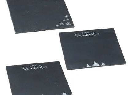 Weihnachtliche Schieferplatten, quadratisch, 3/s, ca. 20x20 cm - Elegante Servierplatten TK Gruppe® Grosshandel 