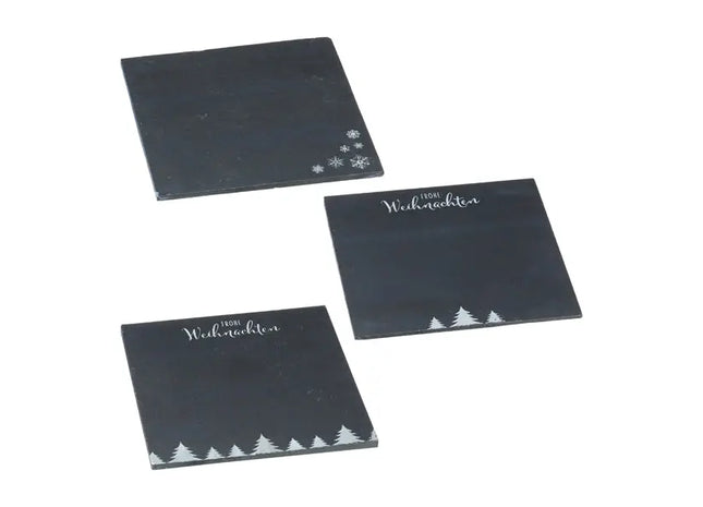 Weihnachtliche Schieferplatten, quadratisch, 3/s, ca. 20x20 cm - Elegante Servierplatten TK Gruppe® Grosshandel 