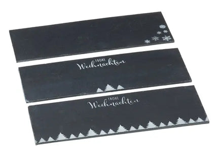 Weihnachtliche Schieferplatten, rechteckig, 3/s, ca. 30x10 cm - Elegante Servierplatten TK Gruppe® Grosshandel 