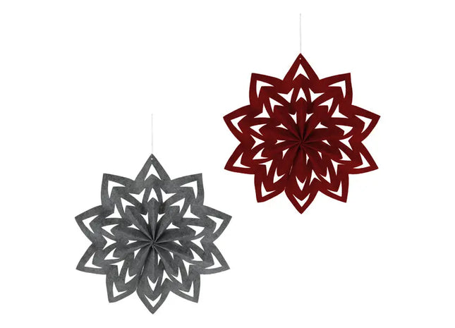 Dekorativer Filzstern-Hänger, Serie 8/s, ca. 40cm Durchmesser | Stilvolles Wand- und Fensterdekor TK Gruppe® Grosshandel 