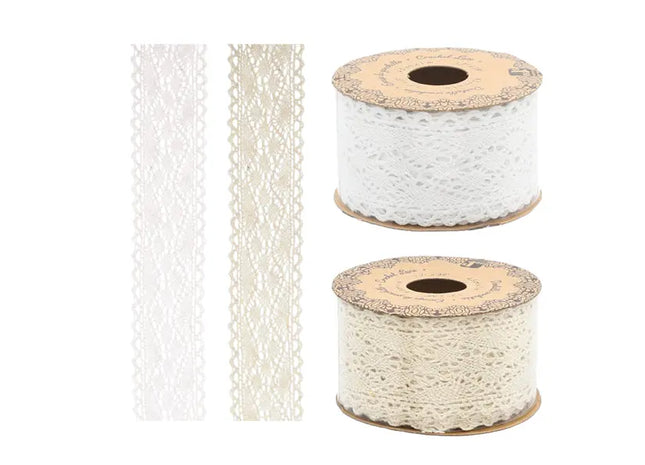 Elegante Spitzenborte: Verzierungsbänder, 2/s, ca. 4,5x100cm für Handwerk & Dekor TK Gruppe® Grosshandel 