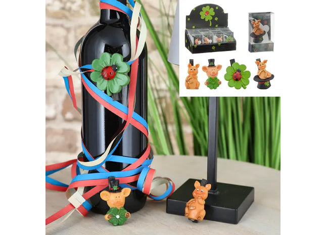 Klammern, mini Figuren Viel Glück, 4/s, ca. 6 cm - Charmante Glücksbringer-Accessoires TK Gruppe® Grosshandel 
