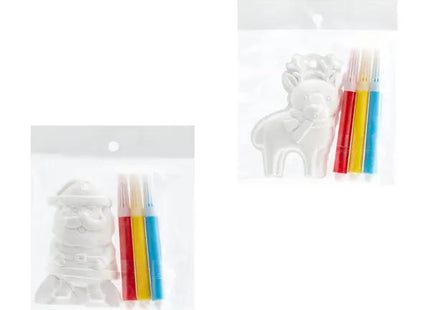 Kreatives Xmas Kunstpaket: 4-teiliges Mal-Kit, 3/s, ca. 6cmH für DIY Weihnachtsdekorationen TK Gruppe® Grosshandel 