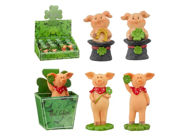 Glücksschwein in Geschenkbox, 4/s, ca. 7 cm - Perfekte Glücksbringer-Geschenke TK Gruppe® Grosshandel 
