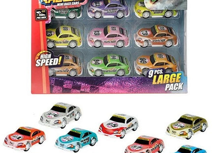 TURBO RACERS Set mini rally autos pull back 9-Pack 14,5x19cm