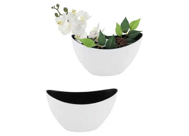 Elegante Ovalschale: Kleine Dekoschale, schwarz/weiß, S - ca. 24x10x14cm TK Gruppe® Grosshandel 