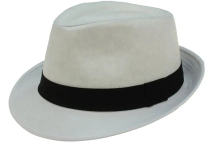 weißer Hut Fedora mit schwarzem Band TK Gruppe® Grosshandel 