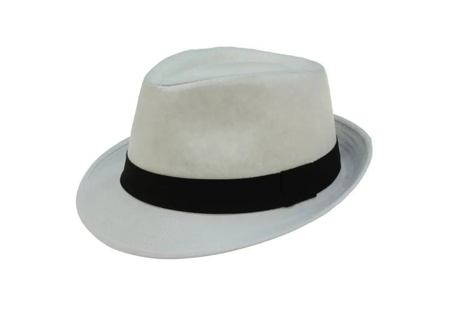 weißer Hut Fedora mit schwarzem Band TK Gruppe® Grosshandel 