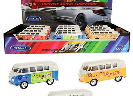 WELLY Volkswagen 1962 bus met print 11cm in display (12)